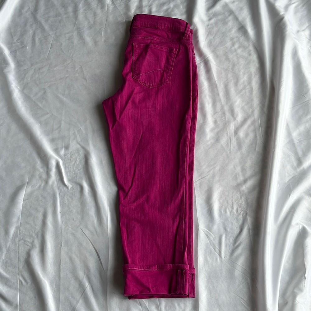 NYDJ Pink cuffed capri jeans